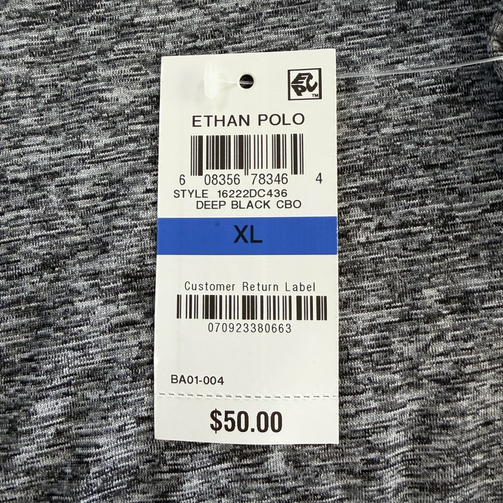 Alfani Gray Heather Short-Sleeve Polo Size XL NWT - Picture 5 of 5